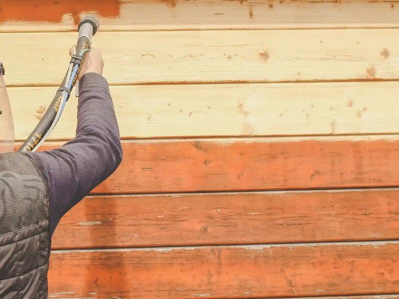 aerogommage bardage chalet