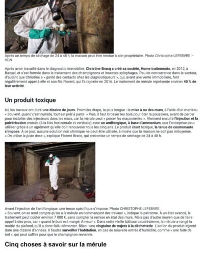 La Voix du Nord 21 Mai 2019 Article mérule 5