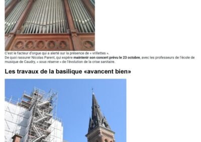 La Voix du Nord 22 Septembre 2020 Article orgues insectes xylophages 2
